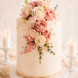 Blush & Bloom Floral Cake