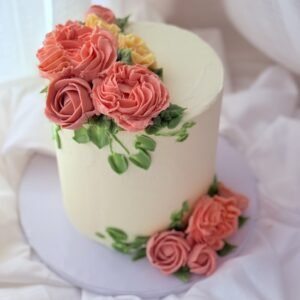 Blush & Bloom Floral Cake